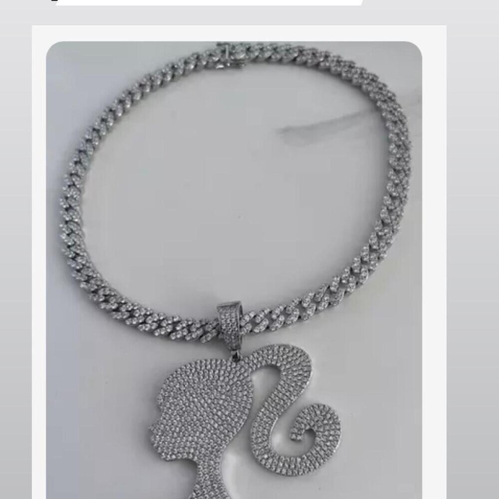 Barbie Silver Cuban Necklace 16 Inch - Picture 2 of 2